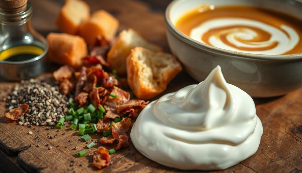 creamy soup toppings